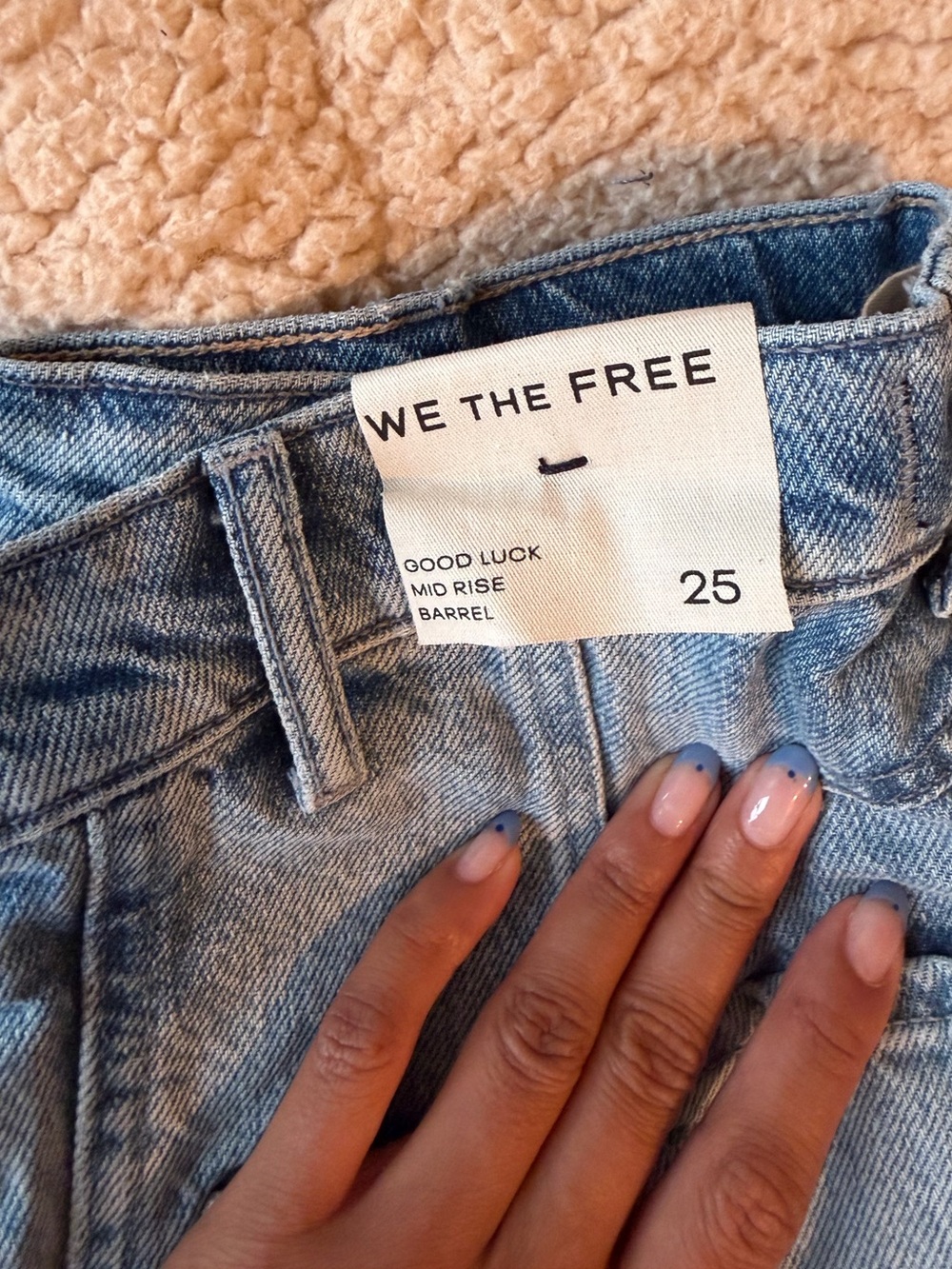 Free People Good Luck Mid Ride Distressed Barrel Jeans - Picture 5 of 5